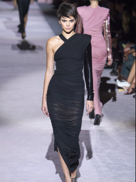 Futuristic Form-Fitting Black Dress by Tom Ford