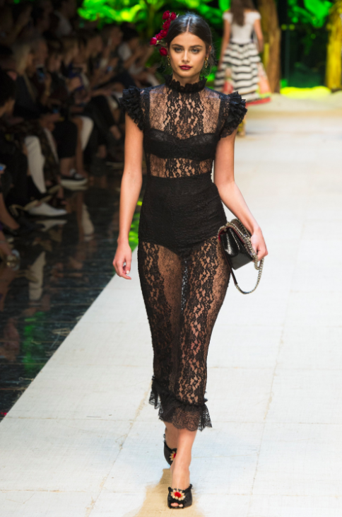 Sultry Latina and Lace Little Black Dress by Dolce & Gabbana