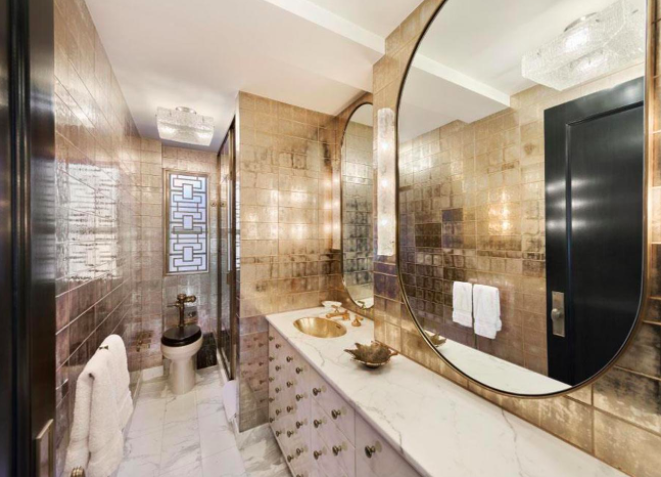The Glamorous Master Bathroom of Carmen Diaz's Former New York City Apartment