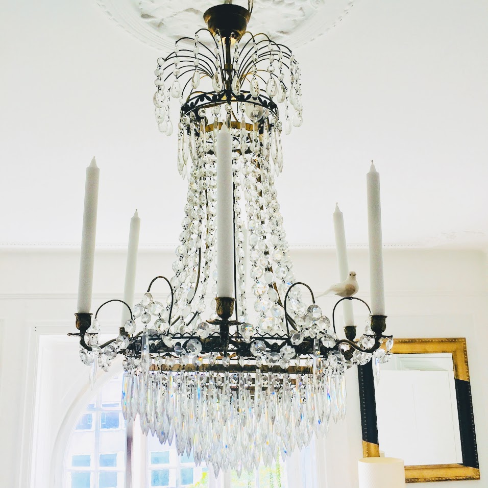 A photo of our Swedish chandelier from 1950.