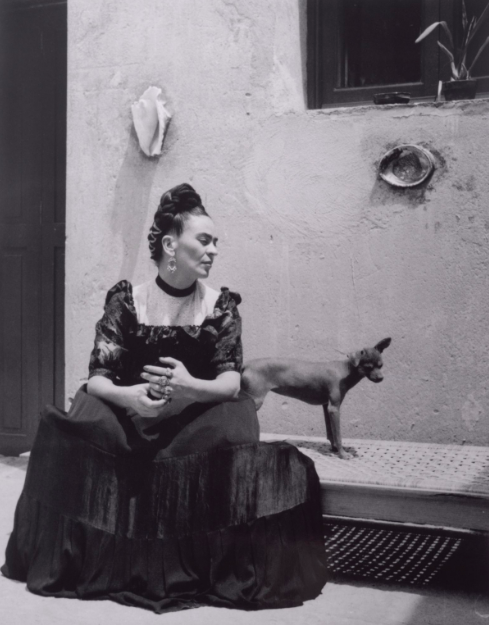 Frida Kahlo with dog