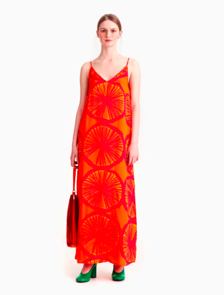 A photo of Aurinko dress $425.00 by Marimekko